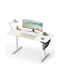 Electric Wooden Desk White Beige with Metal Legs and Adjustable Height 140x60x72cm