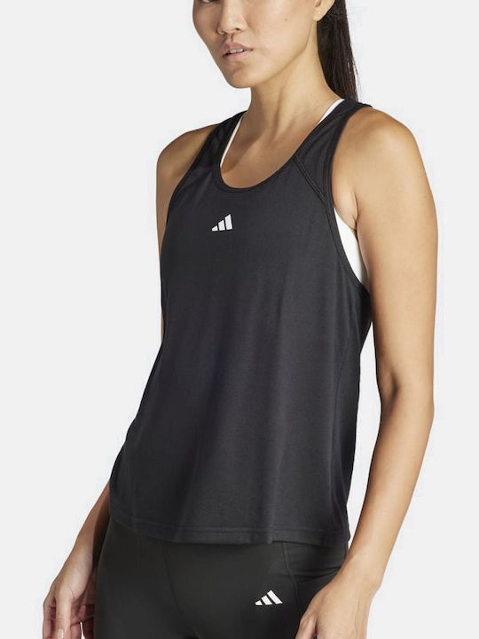 Adidas Essentials Minimal Branding Racerback Γυναικεία Αθλητική Μπλούζα Αμάνικη Fast Drying Μαύρη