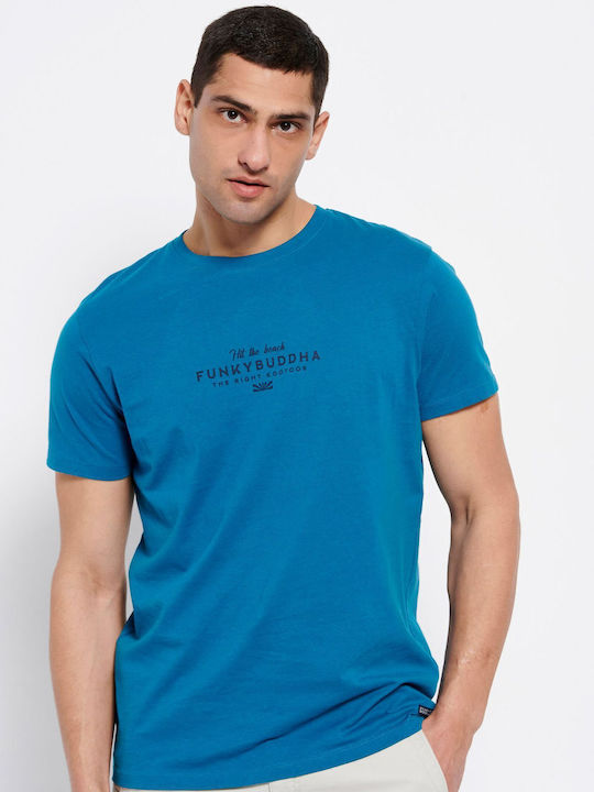 Funky Buddha Men's Short Sleeve Blouse Deep Teal