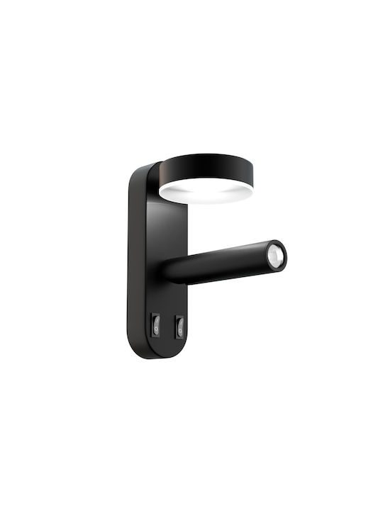 Alphab2b Modern Wall Lamp with Integrated LED and Natural White Light Black