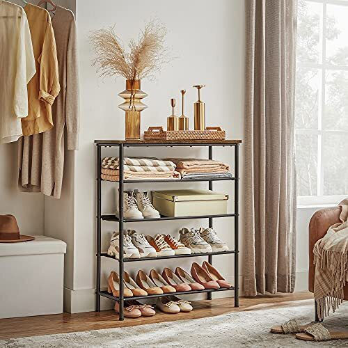 Stoff Schuhschrank 75x30x91cm