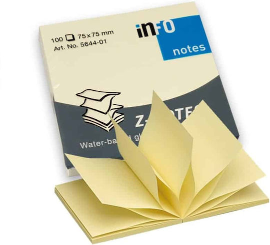 Post-it Αυτοκόλλητα Χαρτάκια Σημειώσεων σε Κύβο Κίτρινα Z Notes