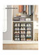 Plastic Shoe Organizer Black 30x22.6x13.5cm