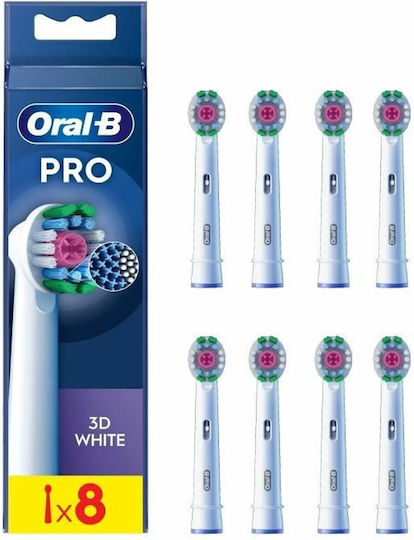 Oral-B Pro 3D White Electric Toothbrush Replacement Heads 188246 8pcs