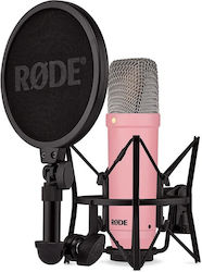 Rode Kondensator (Großmembran) Mikrofon XLR NT-1 Signature Series Shock Mounted/Clip-On-Montage für Studio in Pink Farbe H11RD00108