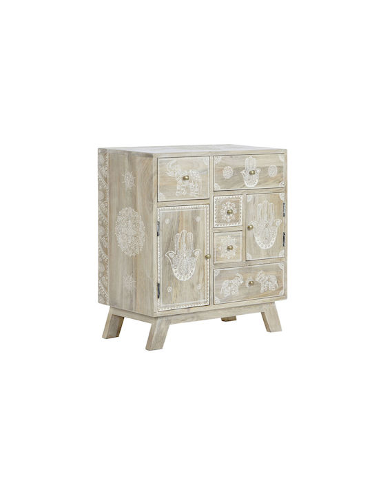 Sideboard made of Solid Wood Beige 61x33.5x68.5cm