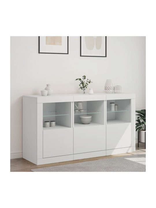 Μπουφές Ξύλινος Λευκός 123x37x67cm