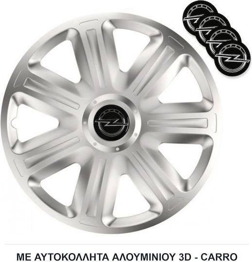 Versaco Set Capace De Roți Auto Comfort 15" Compatibilitate Opel 4 Bucăți Argintii