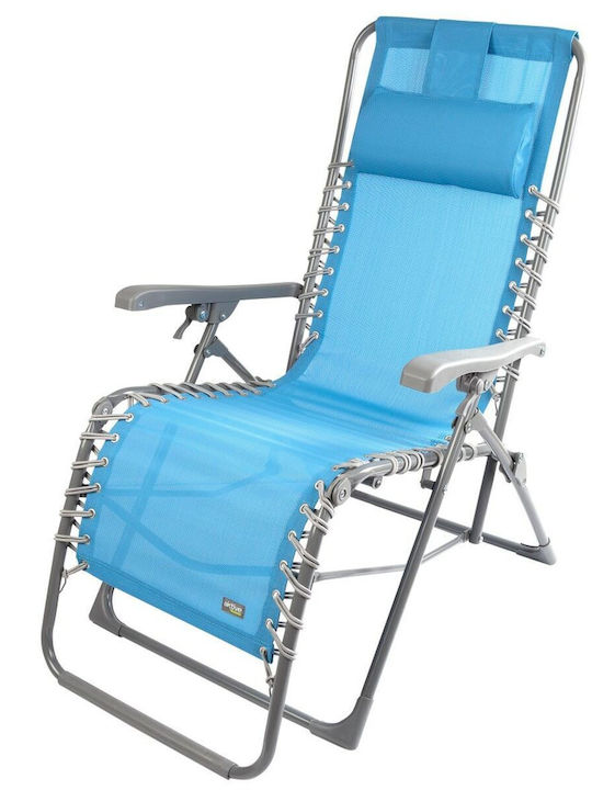 Deckchair Metallic Blue 73x62x106cm.