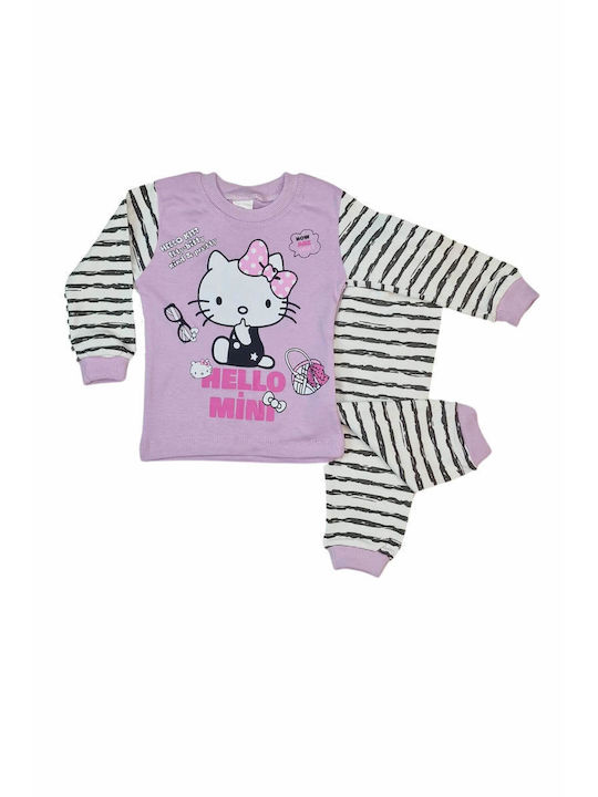 Supermini Kids Pajamas Winter Cotton Lilac