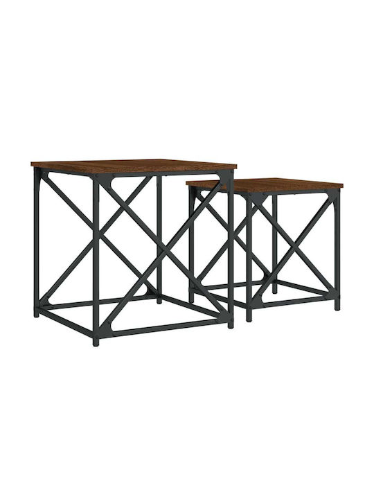 Квадрат Zigon Tables Кафяв дъб L50xW50xH52.5cm