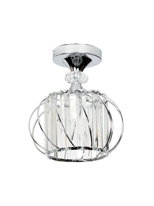 Keskor Mount Metal Ceiling Light E27 18cm Silver