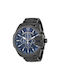 Diesel Mega Chief Uhr Chronograph Batterie mit Gray Metallarmband