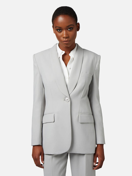 Elisabetta Franchi Damen Krepp Blazer GREY GI06041E2