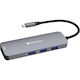Verbatim USB-C Pro CMH-08 USB-C Docking Station with HDMI 4K PD and Support for 2 Monitors Gray