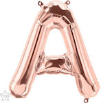 Balloon Foil Letter Α Rose Gold Μίνι A 41cm