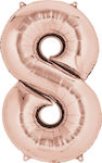 Μπαλόνι Foil Jumbo Αριθμός Ροζ Χρυσό 34 Σχήμα 86εκ.