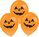 Set of 4 Balloons Latex Orange Halloween with LEDs