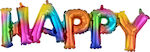 Balloon Foil Jumbo Rainbow Letter Multicolour Happy 76cm