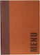 Ready Menu Holder made of PU Leather in Brown Colour 24x34 cm