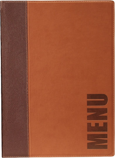 Ready Menu Holder made of PU Leather in Brown Colour 24x34 cm