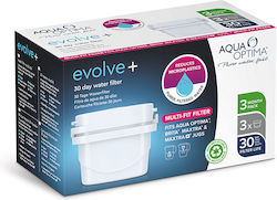 Aqua Optima Water Filter Replacement for Jug from Activated Carbon Evolve 3pcs