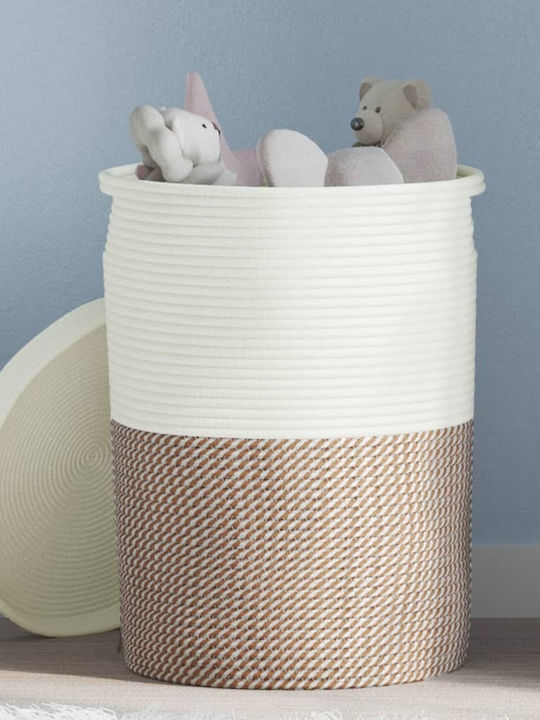 vidaXL Storage Basket Fabric with Lid Brown 37x37x50cm 1pcs
