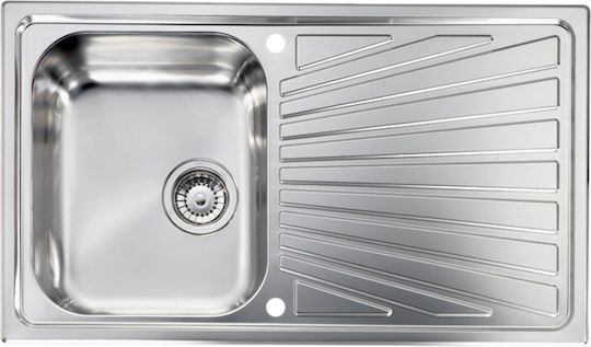 Sanitec Cometa 11413 Vessel Sink Inox Satin W86xD50cm Silver