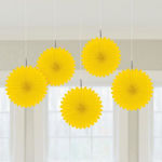 Amscan Hanging Ornament for Party in Yellow color 5pcs