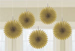 Amscan Hanging Ornament for Party in Gold color 5pcs