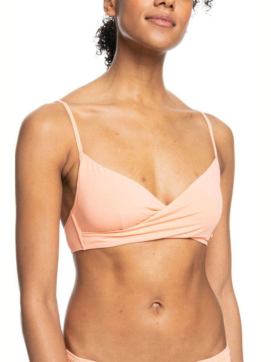 Roxy Padded Triangle Bikini Top with Adjustable Straps Orange