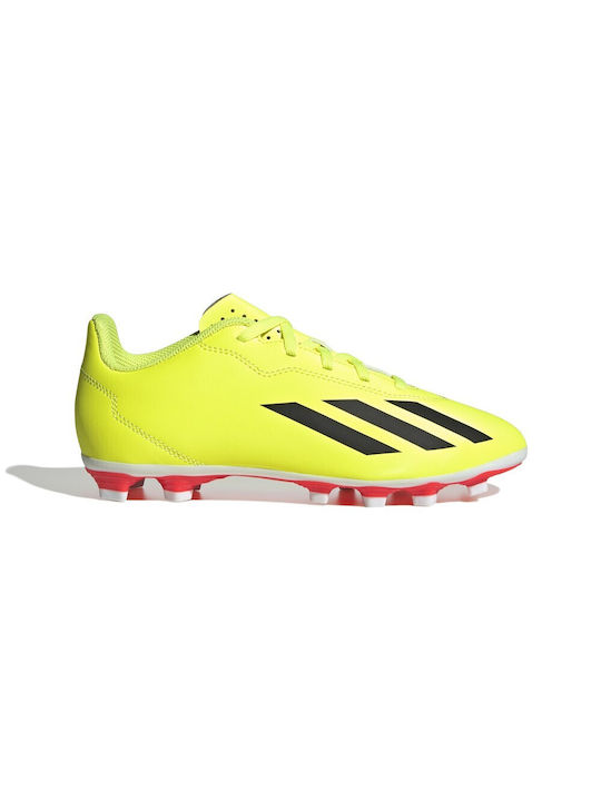 Adidas Παιδικά Ποδοσφαιρικά Παπούτσια X Crazyfast Club με Τάπες Κίτρινα