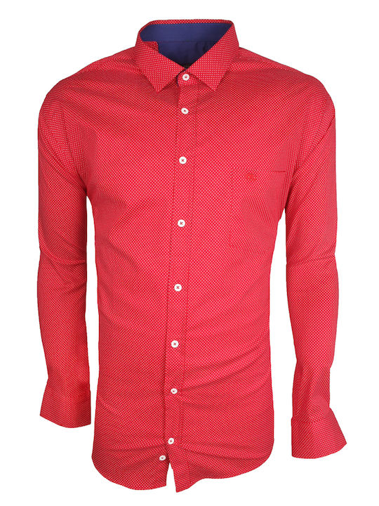 Bettino Men's Shirt Long Sleeve Red