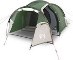 vidaXL Campingzelt Tunnel Grün mit Doppeltuch für 3 Personen 370x185x116cm