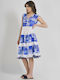 Ble Resort Collection Καλοκαιρινό Midi Φόρεμα Μπλε