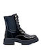 Love Berry Women's Patent Leather Ankle Boots Black