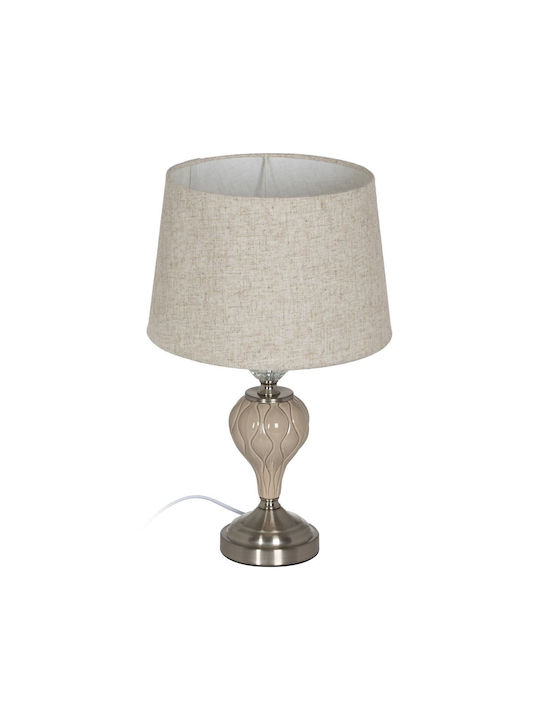 BigBuy Metal Table Lamp with Beige Shade and Base