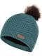 Pom Pom Beanie Γυναικείος Fleece Σκούφος Πλεκτός σε Πράσινο χρώμα