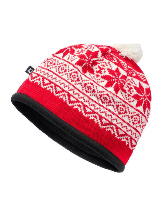 Beanie Unisex Σκούφος Πλεκτός σε Κόκκινο χρώμα