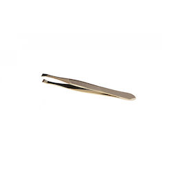 Solingen Eyebrow Tweezer with Curved Tip Gold 1pcs