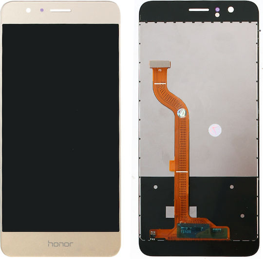 O ecran cu Mecanism Tactil pentru Honor 8 (Auriu)