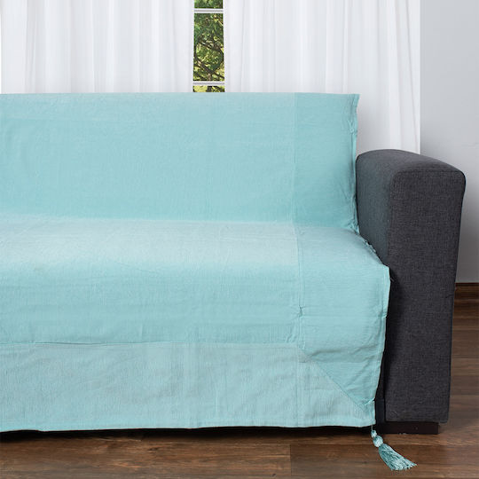 Silk Fashion Ριχτάρι Τετραθέσιου Καναπέ Chenille 180x320εκ. Aqua