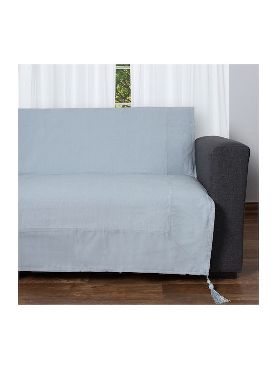 Silk Fashion Chenille Zweisitzer-Sofa Überwurf 180x250cm Hellblau
