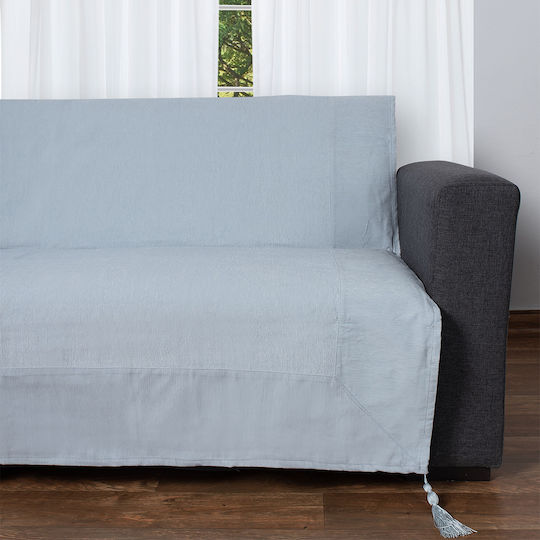 Silk Fashion Throws & Couch Blankets Sofa Throws 2 Seater Chenille 180x250cm Light Blue
