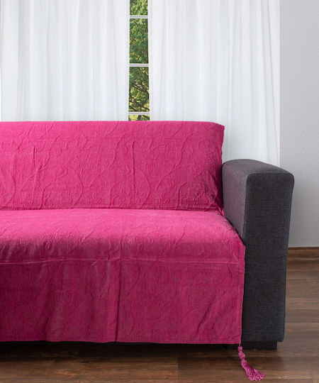 Silk Fashion 055 Sesselüberwurf Chenille 180x180cm Fuchsie