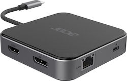 Acer Stație de andocare cu USB-C HDMI/DisplayPort 4K PD Ethernet (HP.DSCAB.013) Acer Stație de andocare cu USB-C HDMI/DisplayPort 4K PD Ethernet (HP.DSCAB.013)