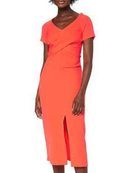 Armani Exchange Midi Kleid mit Schlitz Orange