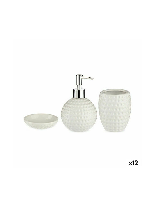 Berilo Ceramic Bathroom Accessory Set White 12pcs