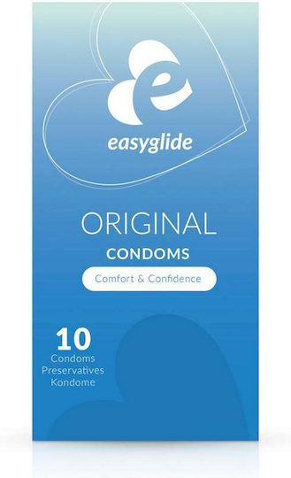 Easyglide Easyglide Condoms Original 10pcs 52mm Thin for Natural Feeling with Ridges Natural