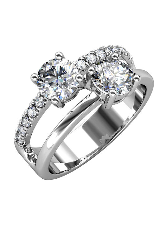 Brizzling Einzelner Steine Ringe aus Silber mit Diamant